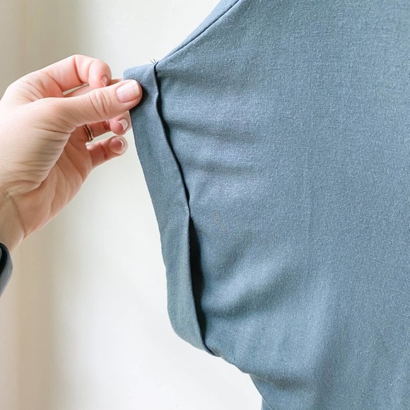 THREADS 4 THOUGHT Women's Blue Short Rolled Sleeve Scoop Neck T-Shirt Dress sz S - Picture 5 of 7